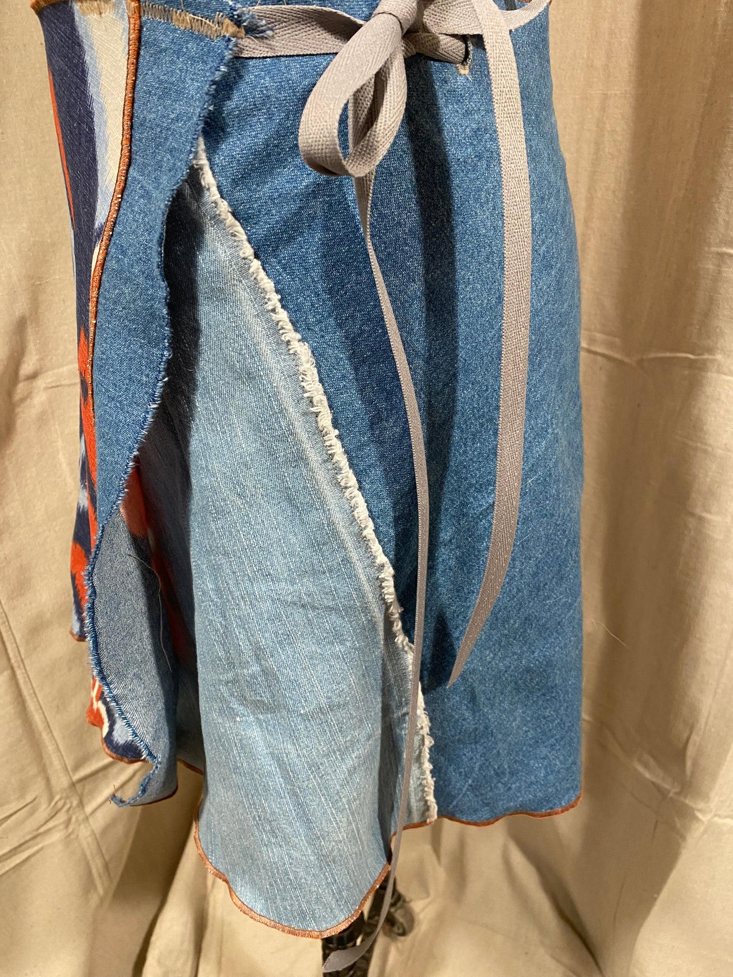 Ikat Blue and Orange CharleyGirl Wrap skirt