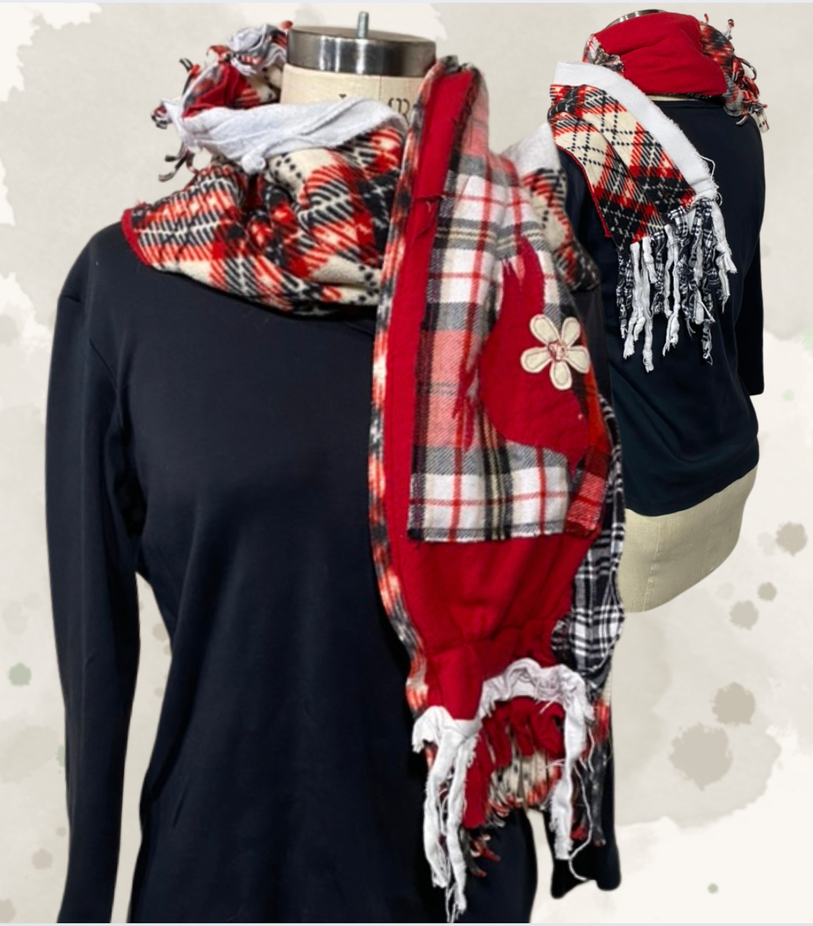 Flannel Red Birdie Scarf