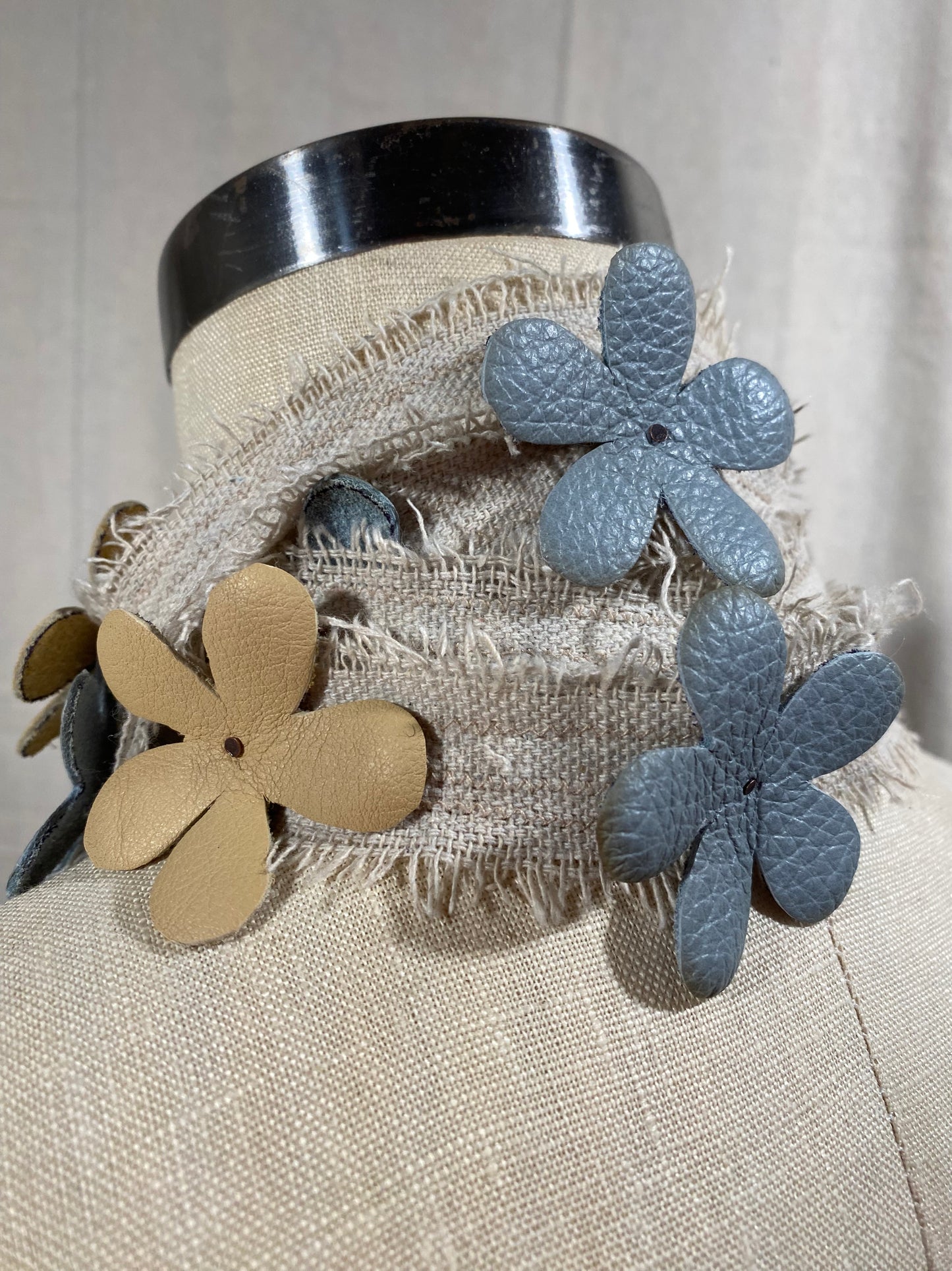 CharleyGirl Linen and Leather Necklace