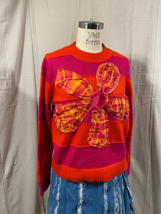Orange and Pink Flower Sweater