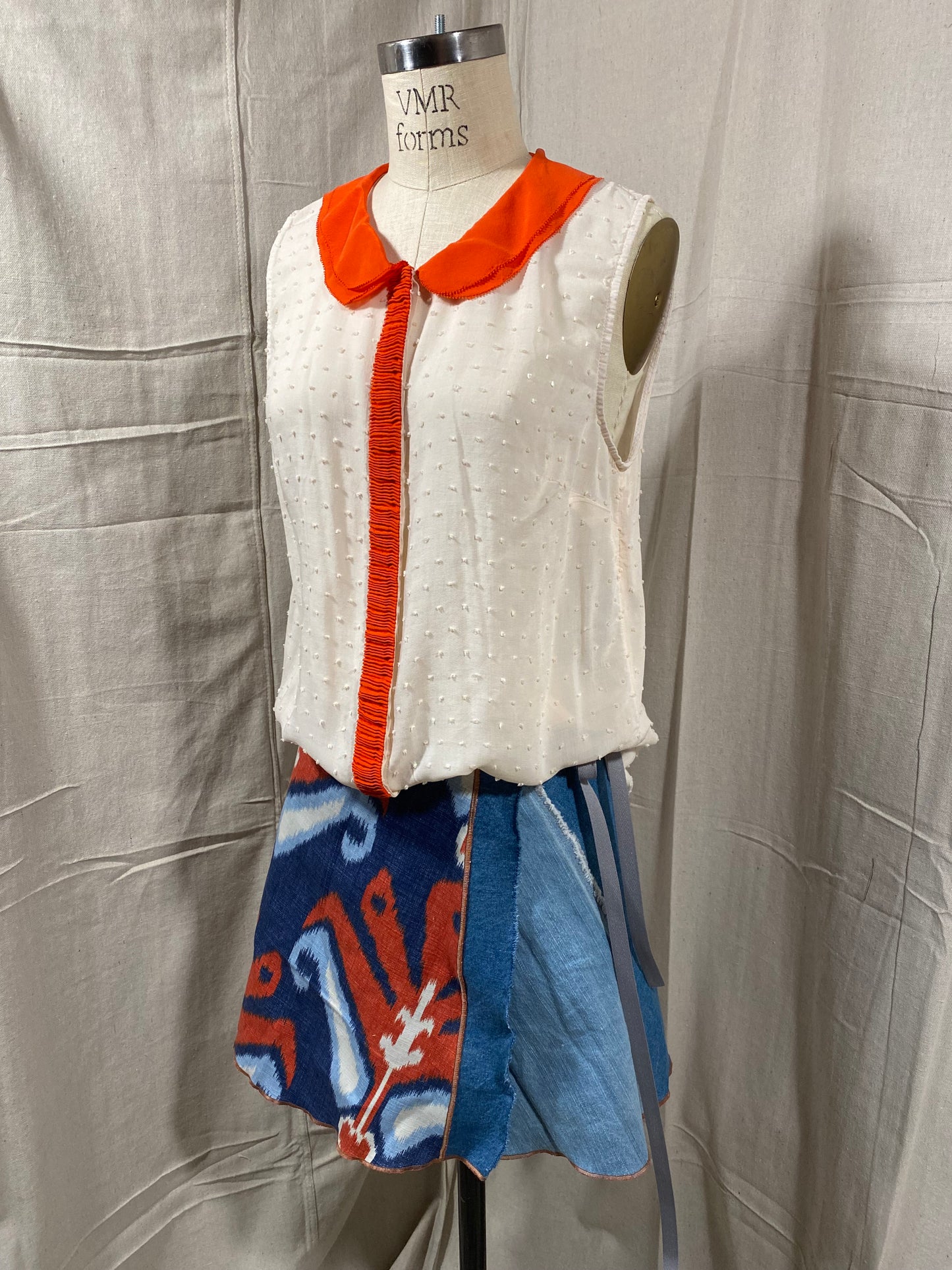 Ikat Blue and Orange CharleyGirl Wrap skirt